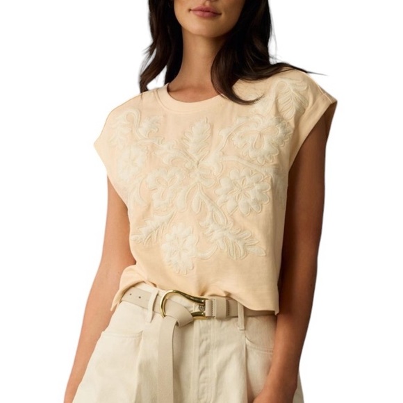 Anthropologie Cream Embroidered Top - Picture 1 of 13